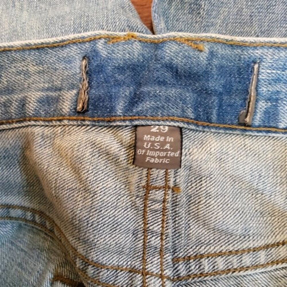 NWOT J. Crew Men's Distressed Patch Straight Leg Denim Jeans Size 29 - Picture 5 of 6